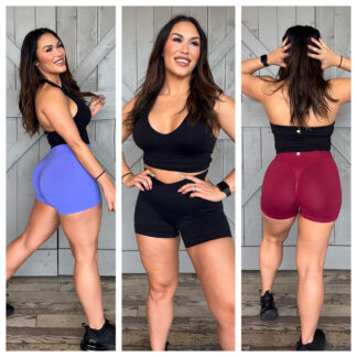 Fit Booty Front Crossover Contour Shorts in Small-2XL